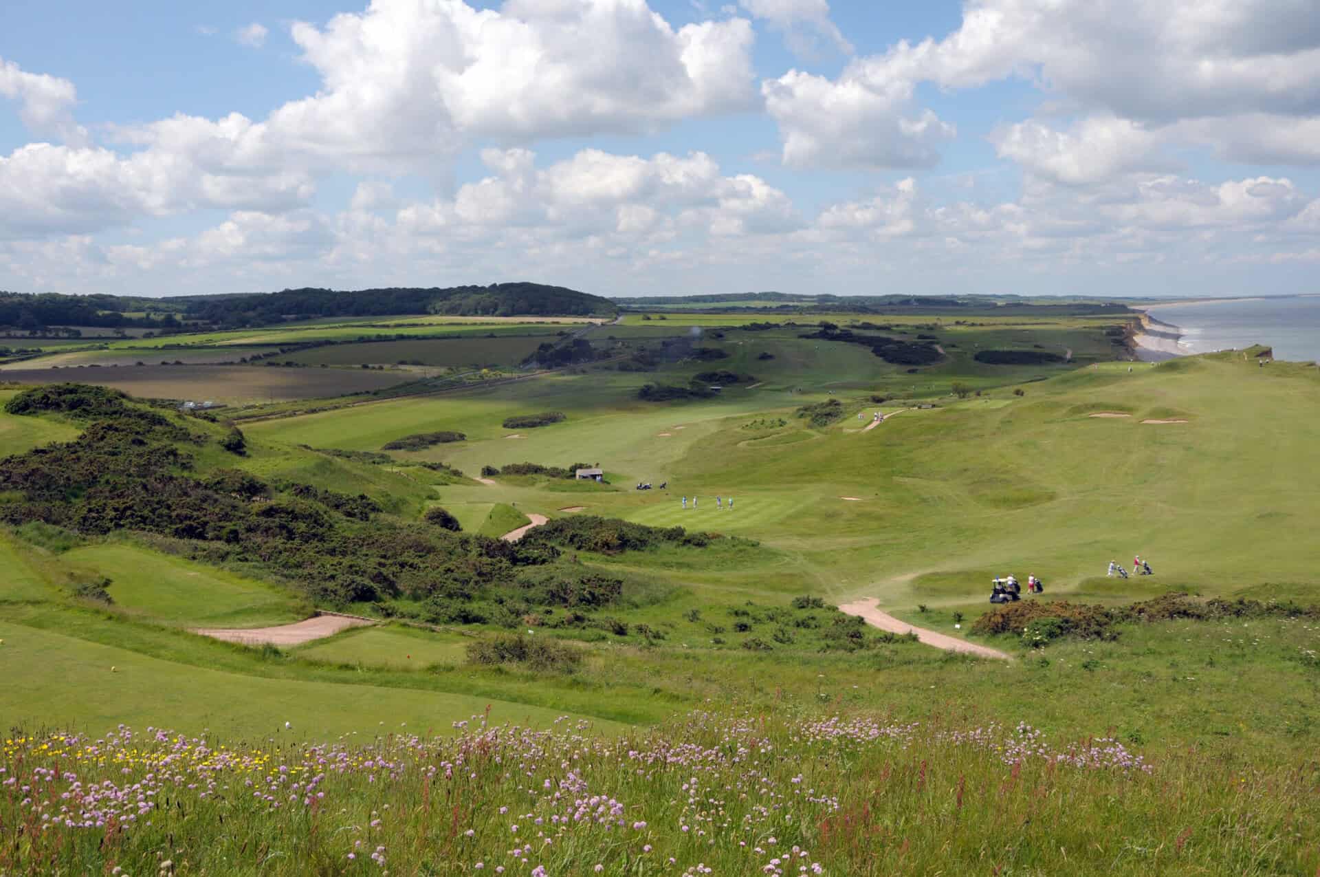 View over golf course to sea, Sheringham, North Norfolk